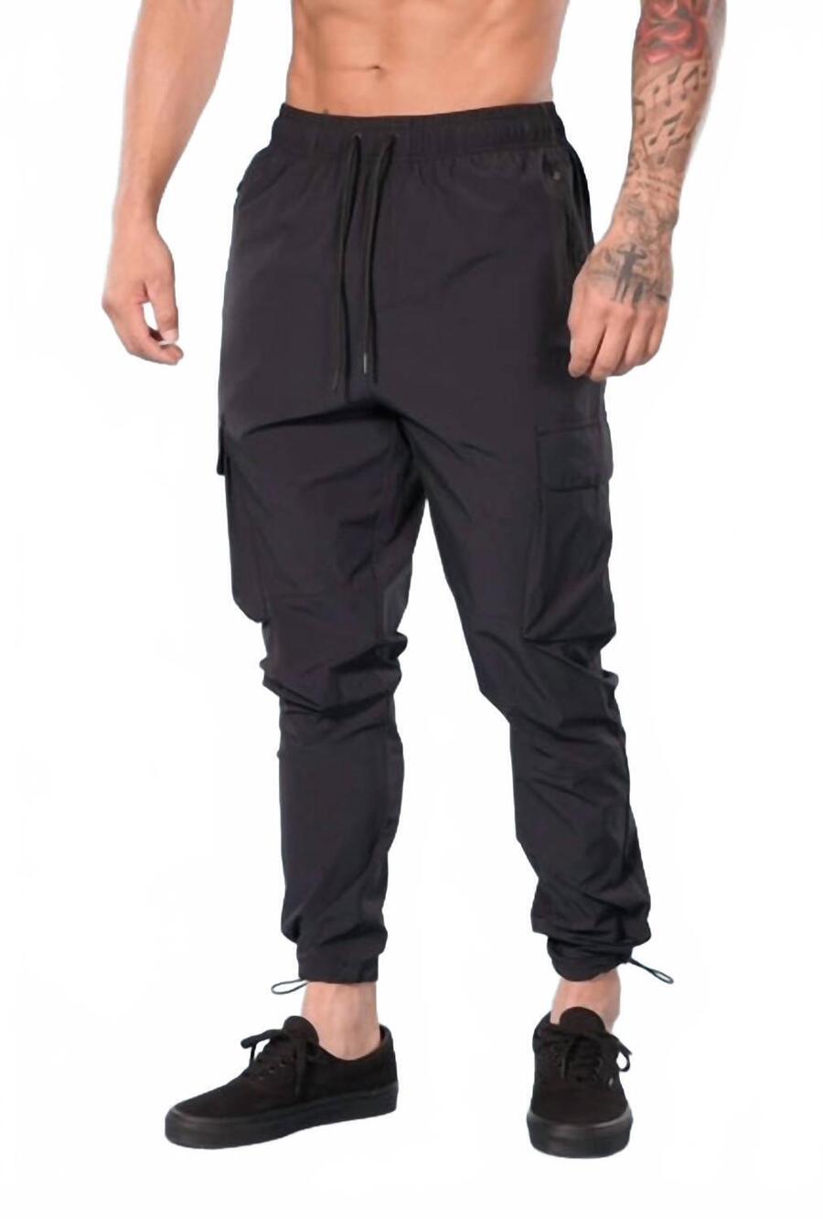 NEW MONO B men's high performance active training jogger pants in black